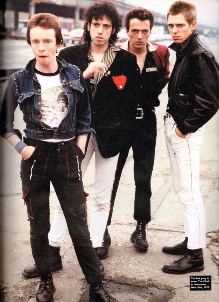 The Clash on tour in New York in 1978 with their punk/rockabilly outfits emerging.