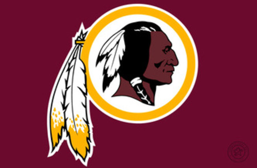 Washington Redskins sportteam old logo, which was changed in 2020, three years after this article was written.