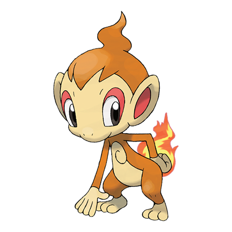 Chimchar, a fire-type pokemon that looks like an orange monkey