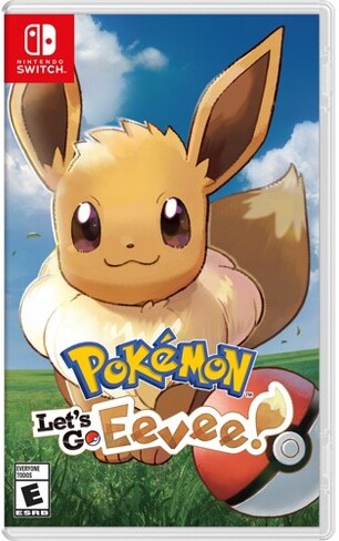 the cover for let's go eevee! featuring an image of eevee smiling softly at the viewer.