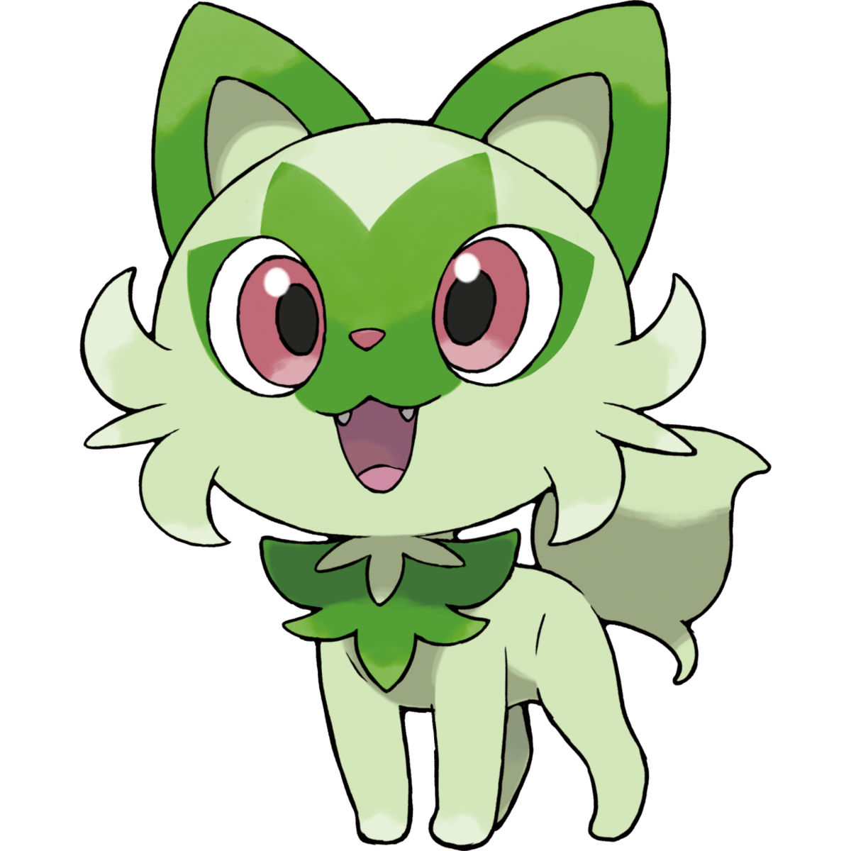 Sprigatito, a grass-type Pokemon that looks like a green kitten