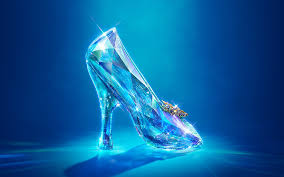 A blue glass heel from Disney's live-action Cinderella (2015).