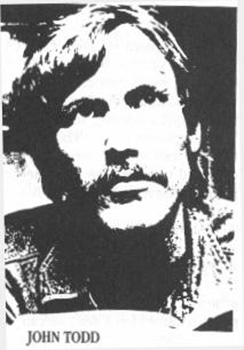 A black and white newspaper clipping containing only a up close image of John Todd, an ex satanist priest turned Christian who popularized the idea of D&D being satanic.