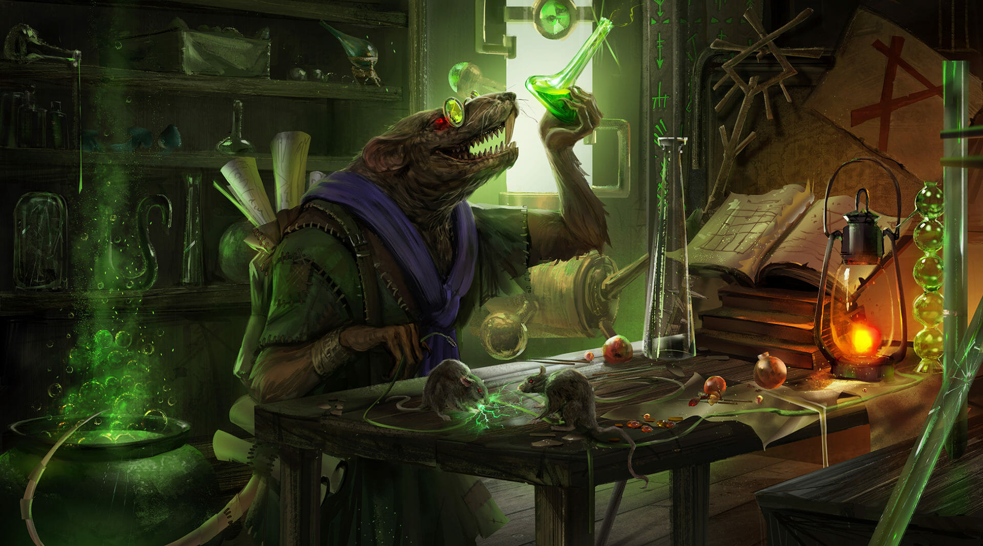 picture of a skaven in his lab