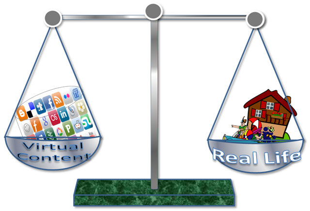 scale of balancing social media with real life