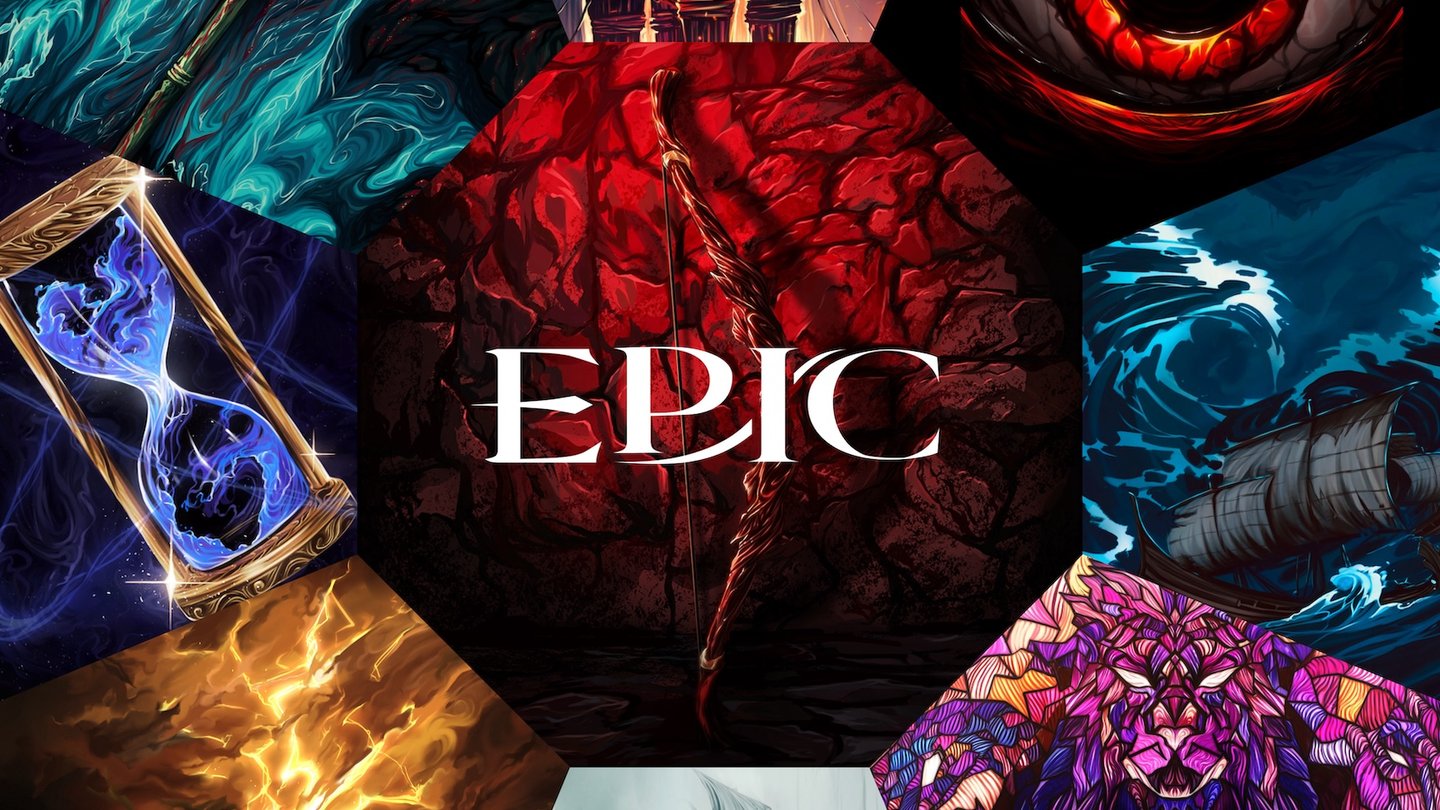 epic the musical logo surrounded by the cover art of all sagas