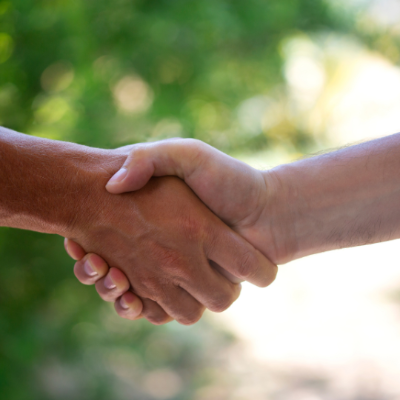 Two people shaking hands