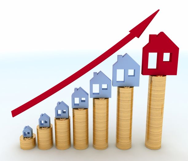 graph showing the rise in the cost of rent.