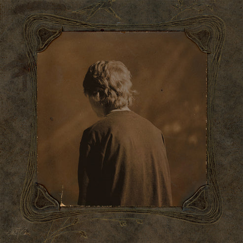 Album cover art of Willoughby Tucker I'll Always Love You, One person with short hair faced away from the camera, brown filter and color scheme with a rough grey border
