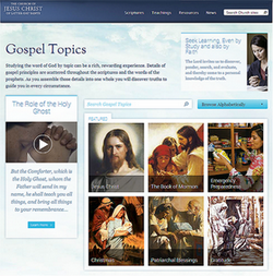 A screenshot from the Church of Jesus Christ of Latter-Day Saints' website showing the different Gospel Topics Essays that can be read