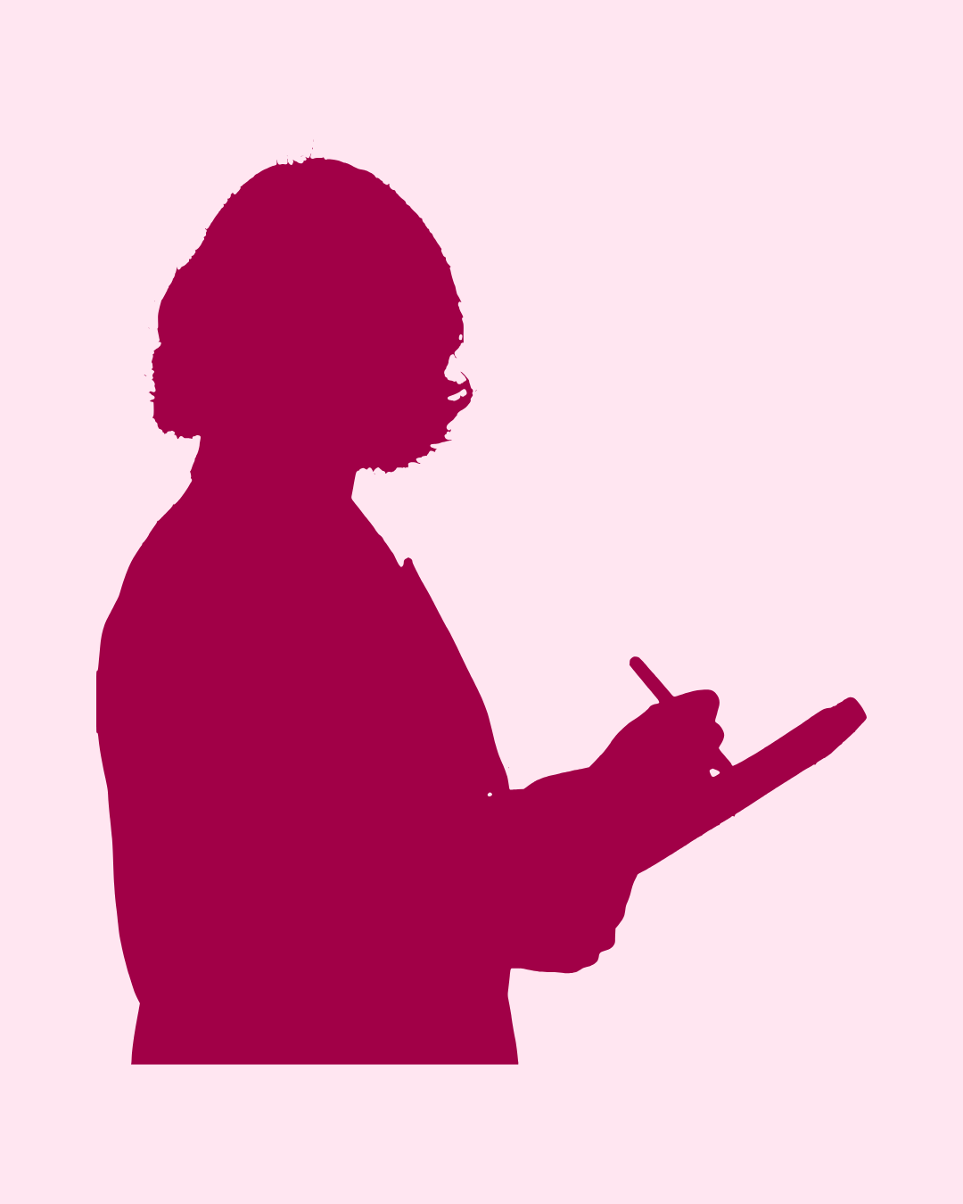 A woman writing on a clipboard.