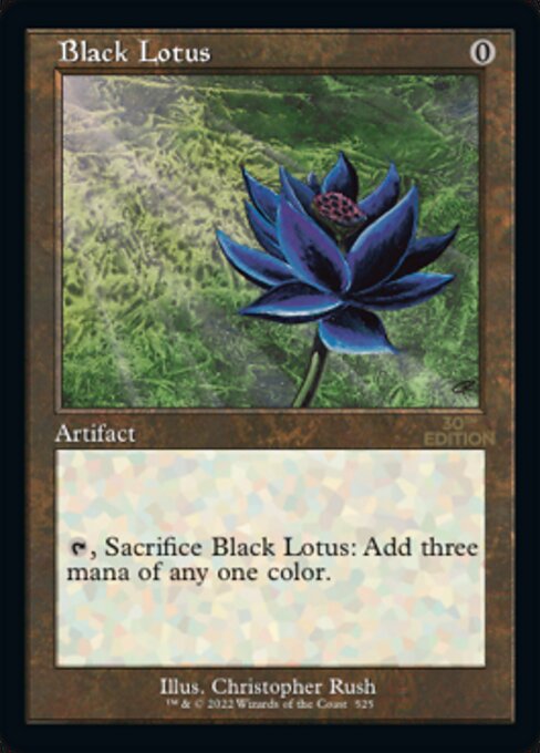 Black Lotus says tap and sacrifice this artificat to add three mana to your mana pool.