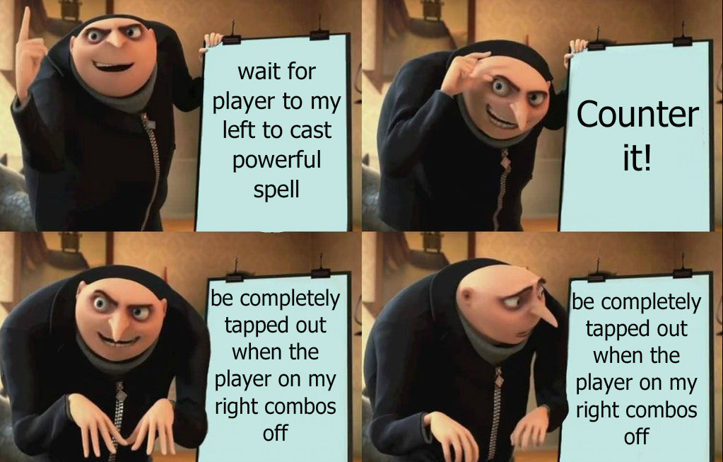 A Gru presentation meme where you completely miss what's going on because of previous actions..