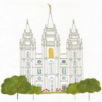 a clipart image of Salt Lake, Utah LDS temple