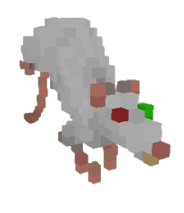 An in-game screenshot of an albino rat