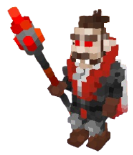 An in-game screenshot of a Vampire holding a staff