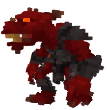 An in-game screenshot of a demon wearing some armor