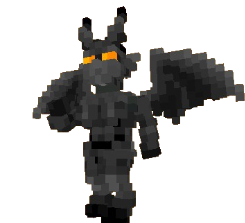 An in-game screenshot of a black and winged succubus