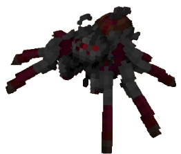 An in-game screenshot of a black and red spider