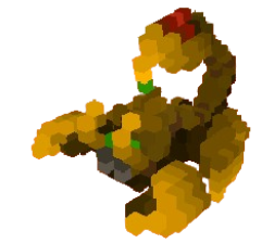 An in-game screenshot of a yellow scorpion