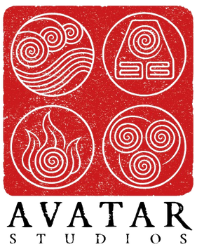 The logo for Avatar Studios, featuring the symbols of the four elements