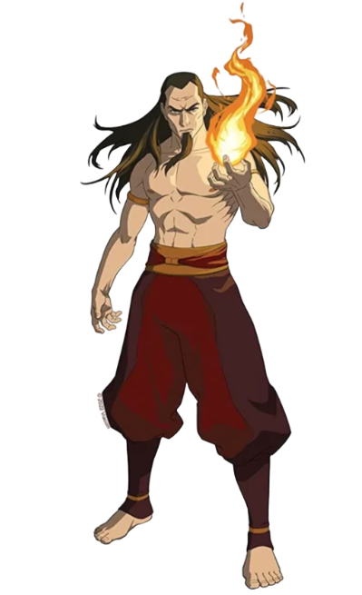 Ozai standing with a big fireball in one hand