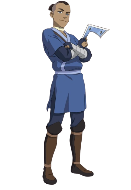 Sokka standing and holding his boomerang.