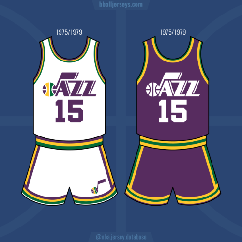 White and Purple Jazz Jerseys from the late 70's and early 80's