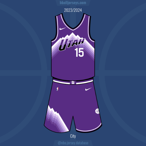 White, Purple, and Black Jazz Jerseys from the mid 2020's'