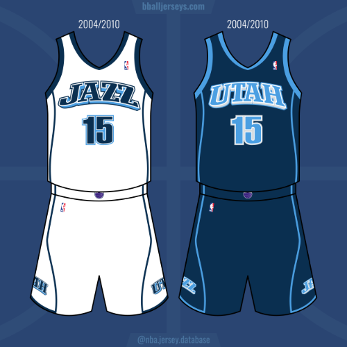 White and Blue Jazz Jerseys from the beginning of the 21st century