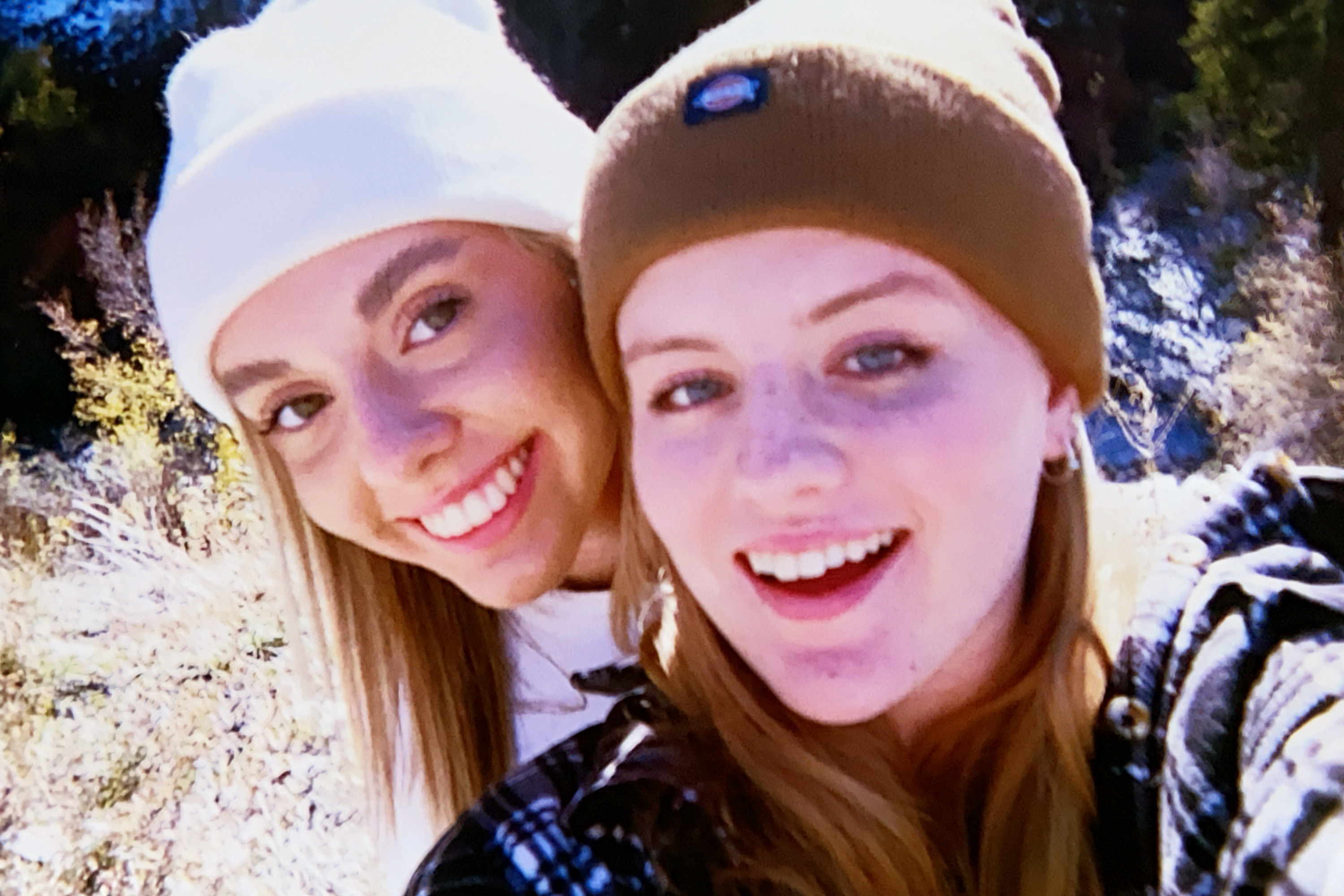 Selfie of two young women.