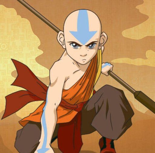 Young Avatar Aang looking determined in his classic orange and yellow garb